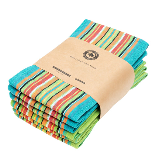 Salsa Stripe Kitchen Towels, detail view