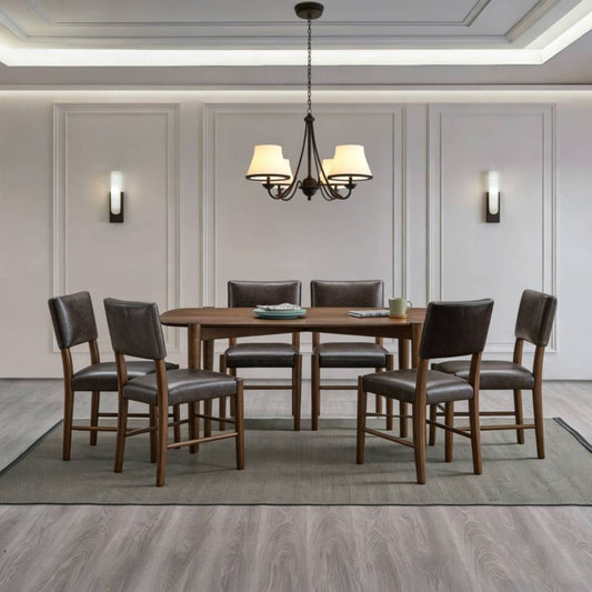 ACTU 58 inch mid-century modern dining table set, seats four to six