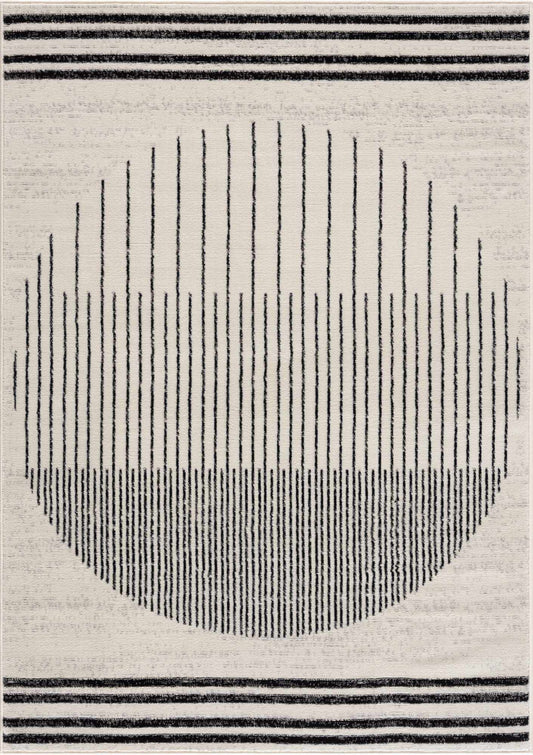 Angus Abstract Black and White Area Rug