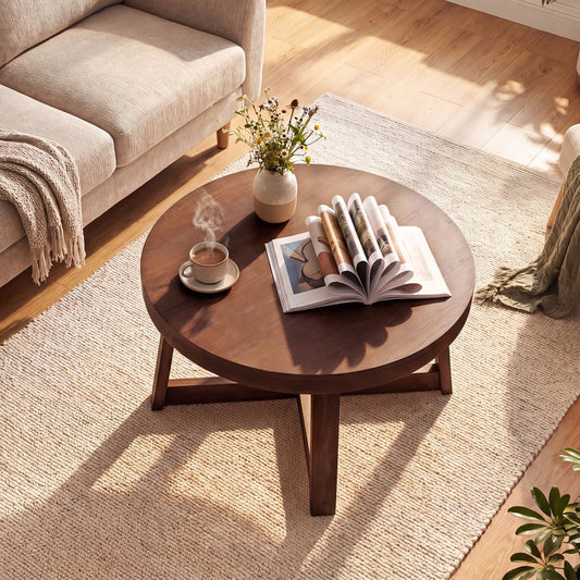 Round coffee table shown from another angle