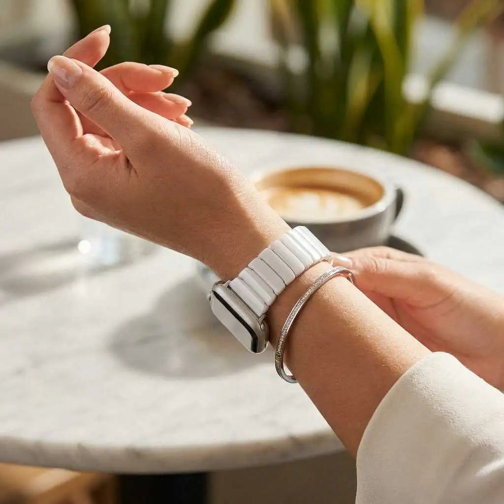 Polished ceramic watch strap, product photo 5