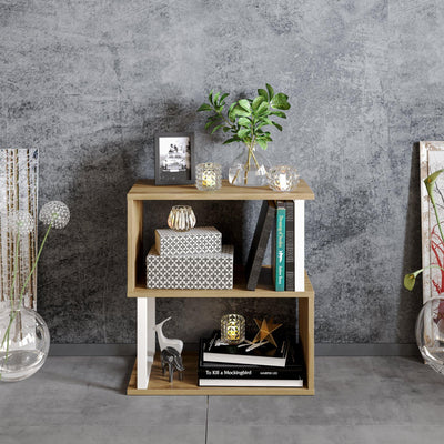 Lima 25'' Metal Wood Side End Table