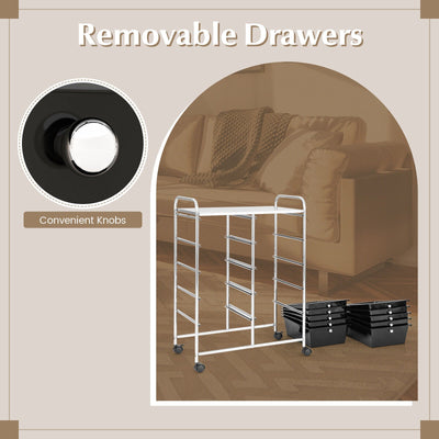 10-Drawer Rolling Storage Cart