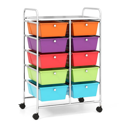 10-Drawer Rolling Storage Cart