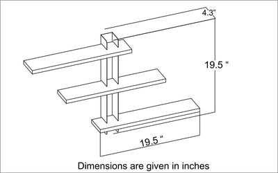 Mita 19'' Adjustable Metal Manufactured Wood Wall Shelf