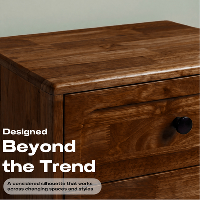 Savana Two Drawers Solid Wood Nightstand