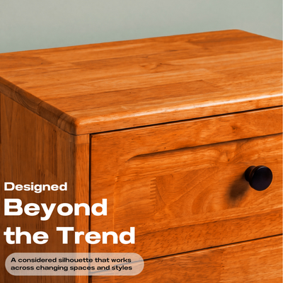 Savana Two Drawers Solid Wood Nightstand
