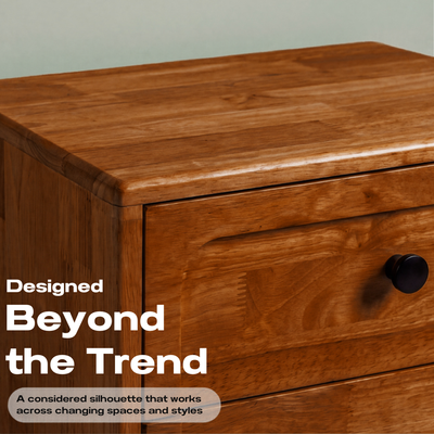Savana Two Drawers Solid Wood Nightstand