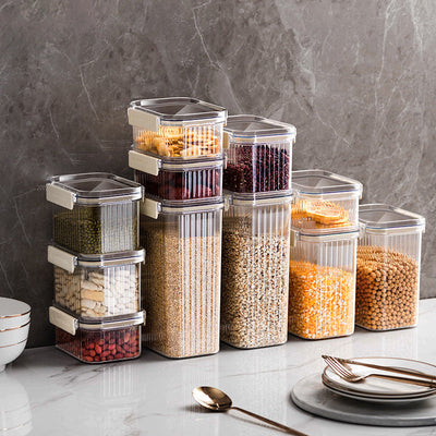 Airtight Square Storage Jars with Lids – Food-Grade