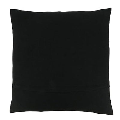 Fennco Styles Embroidered Maze Cotton Decorative Throw Pillow Cover 20" W X 20" L – Black Textured Design Cushion Case for Couch, Sofa, Bedroom, Office and Living Room Décor