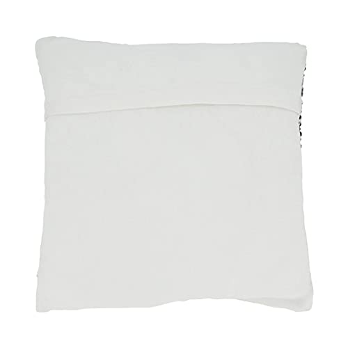 Fennco Styles Diamond Chindi Cotton Decorative Throw Pillow Cover 18" W x 18" L - Blue Woven Square Cushion Case for Home, Couch, Bedroom, Living Room and Office Décor