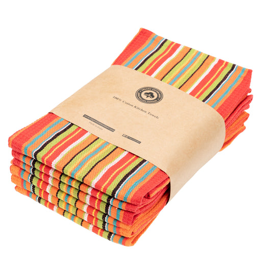 Salsa Stripe Kitchen Towels, shown from another angle
