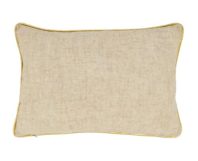 Fennco Styles Trio Holiday Trees Filled Throw Pillow 12" W x 18" L - Gold Festive Linen Blend Accent Pillow for Winter Holiday, Christmas, Couch, Living Room, Bedroom Décor and Special Occasion