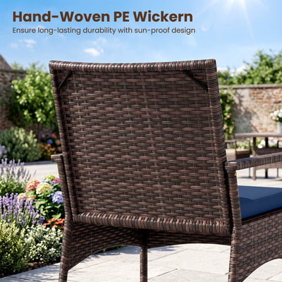 3-Piece Rocking Bistro Set with Cushions & Side Table
