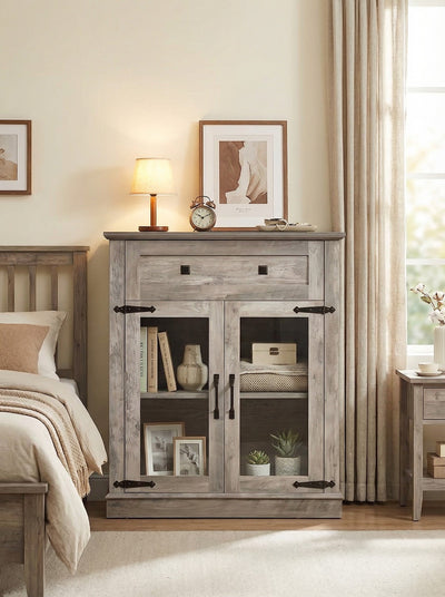 Modern Glass Door Cabinet – 3 Styles | Adjustable Shelves | Compact Storage Cupboard