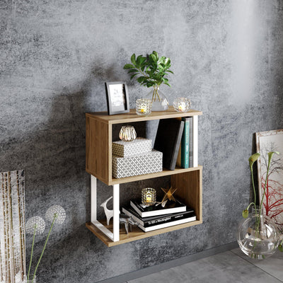 Lima 25'' Metal Wood Side End Table