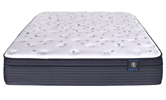 Euro top mattress shown on a bed frame