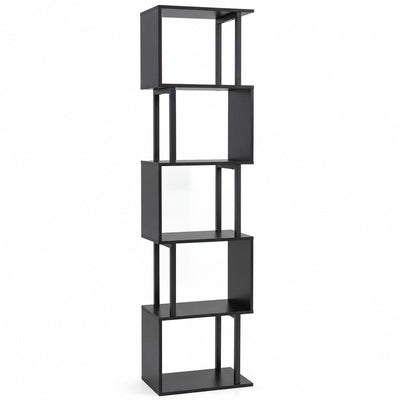 5-Tier S-Shaped Bookshelf with Open Cubes & Anti-Tip Kit
