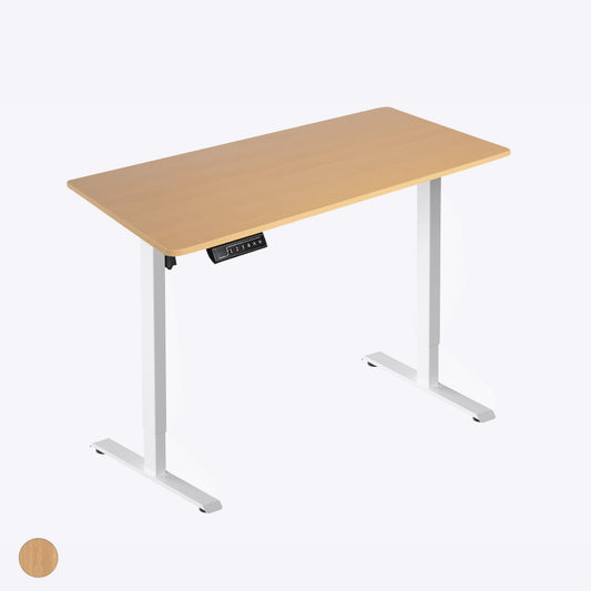DeerRun electric height-adjustable standing desk in wood finish