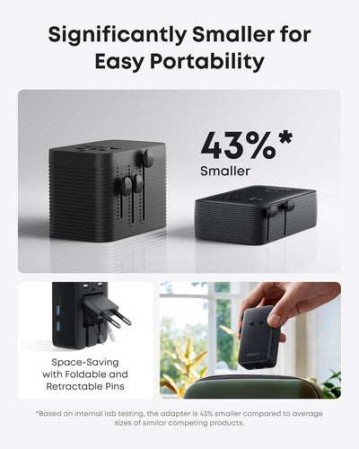Anker Nano Travel Power Adapter (5-in-1, 20W, 1-Pack)