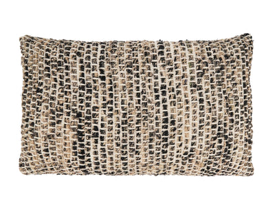 Fennco Styles Striped Design 100% Cotton Decorative Throw Pillow Cover 16" W x 24" L - Natural Woven Textured Cushion Case for Home, Couch, Bedroom, Living Room and Office Décor