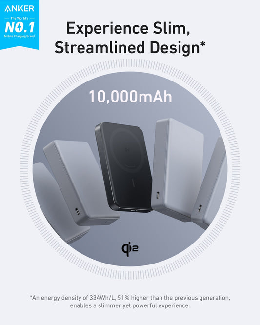 Anker MagGo power bank attached magnetically to a phone