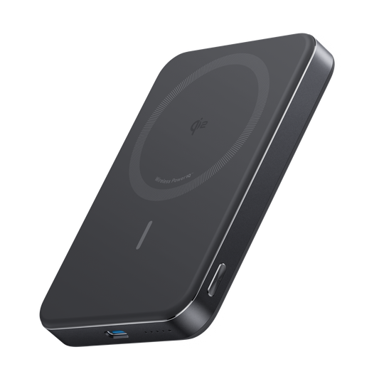 Anker MagGo magnetic power bank and stand in black