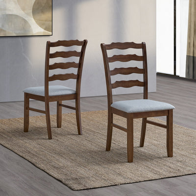 ACTU Farmhouse Dining Table Set with Upholstered Chairs for 4–6