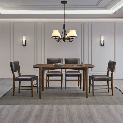 ACTU 58” Mid-Century Modern Dining Table Set for Small Spaces (Seats 4–6)