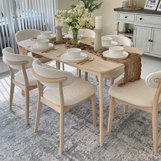 Scandinavian dining set shown from another angle