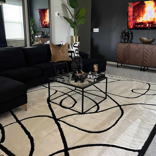Azana black and white area rug