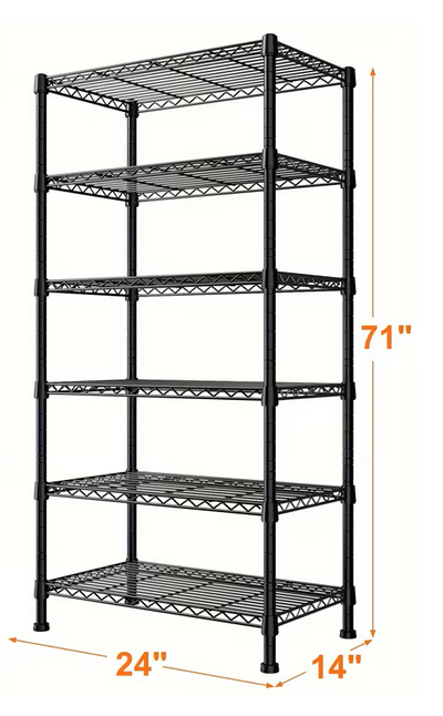 3/4/5/6/7/8 Tier Storage Shelves-Adjustable Wire Shelving Rack-Multi Sizes