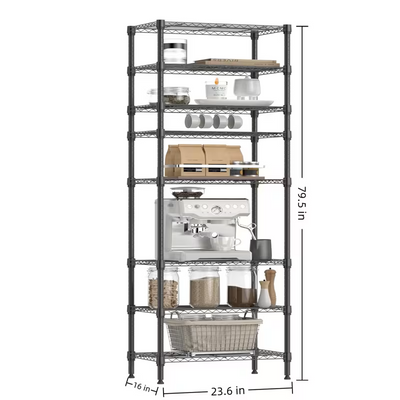 3/4/5/6/7/8 Tier Storage Shelves-Adjustable Wire Shelving Rack-Multi Sizes