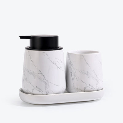 BosilunLife Marble 3-Piece Bathroom Set Recycled Ceramic Eco-Clay