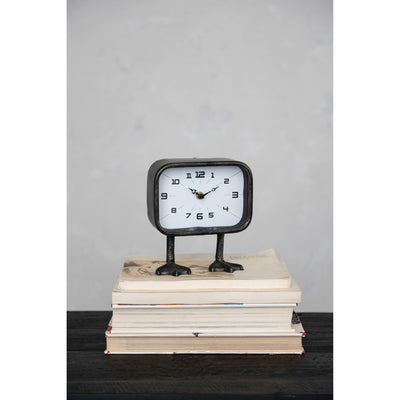 Gunmetal Finish Iron Duck Feet Table Clock