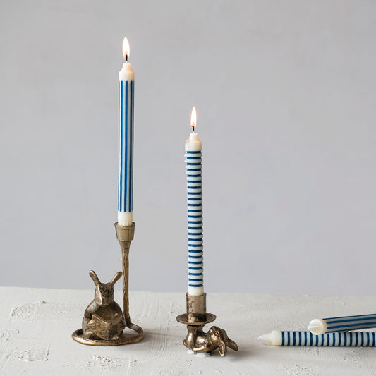 Antique Gold Aluminum Mouse Taper Candle Holder