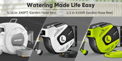 Retractable Garden Hose Reel 40/100/110/130FT Auto Rewind Wall Mounted Hose