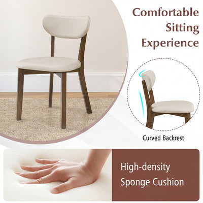 Dining Chairs Set of 4 with Solid Rubber Wood Frame