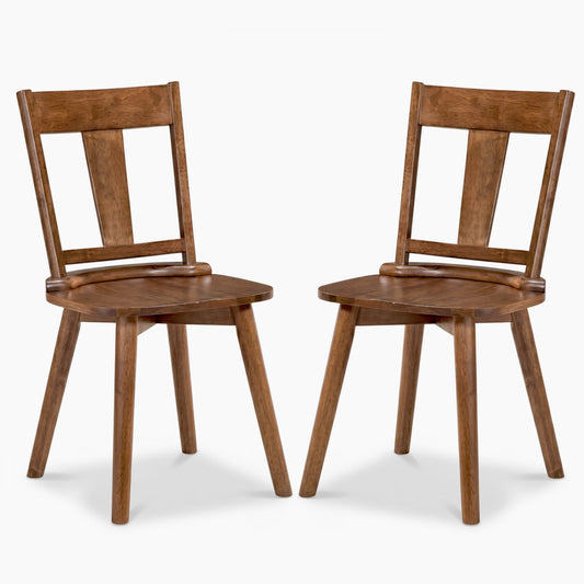 Solid Wood Dining Chairs Set of 2 with Ergonomic Backrest, alternate view