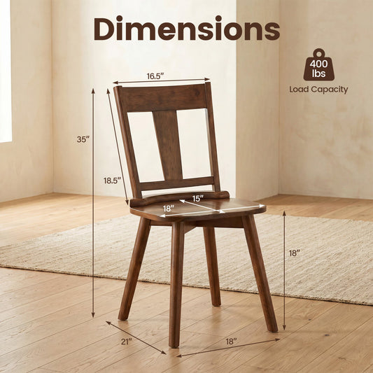 Ergonomic wood dining chair shown from another angle