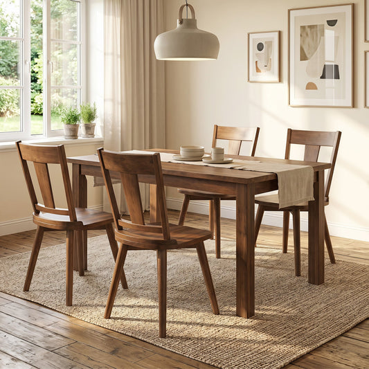 Solid wood dining chairs, set of four, further view