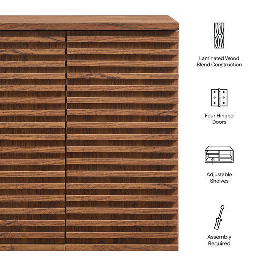 Wall mounted bathroom cabinet with the doors open
