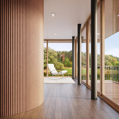 2-Pack Flexible Fluted Wall Panels – Oak