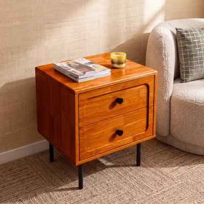 Savana Two Drawers Solid Wood Nightstand