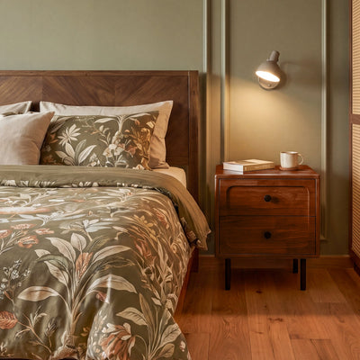 Savana Two Drawers Solid Wood Nightstand