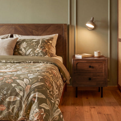 Savana Two Drawers Solid Wood Nightstand