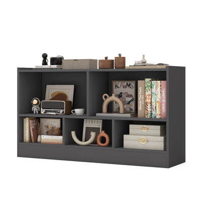 Kids 2-Shelf Bookcase 5-Cube Wood Toy Storage Cabinet Organizer
