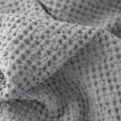 Linen Tales Light Grey Linen & Cotton Honeycomb Waffle Towel Set