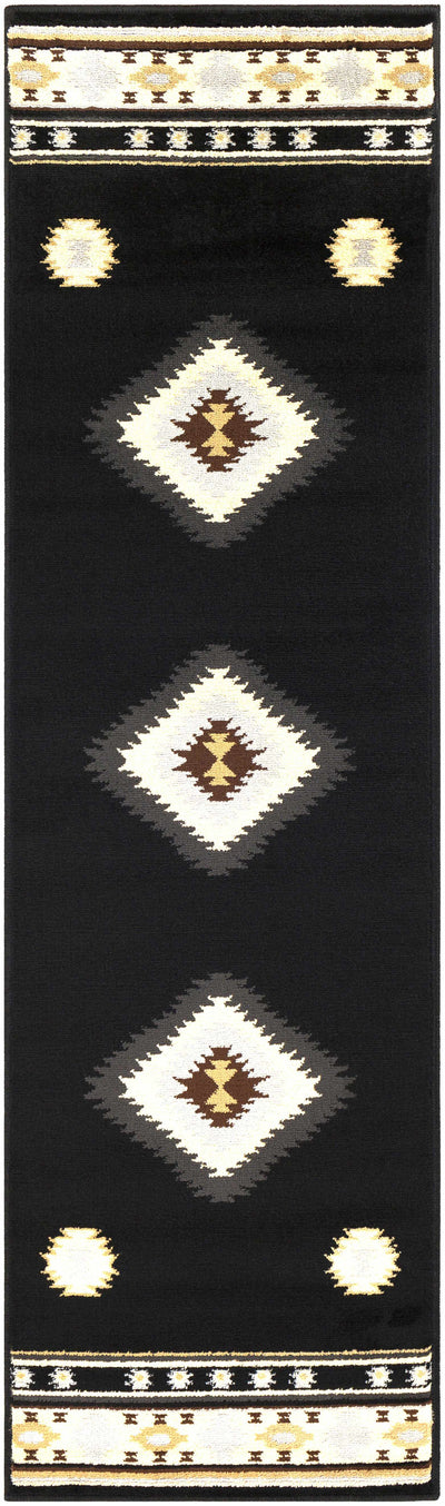 Buckhaven Black Southwestern Area Rug