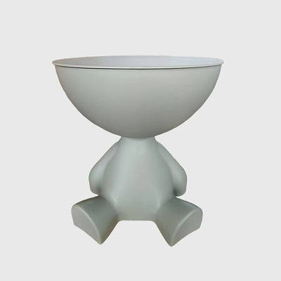Bear Side Table with Storage – Modern Animal Shaped Nightstand End Table for Bedroom Living Room Patio